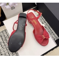 Good Quality Chanel Grosgrain Heel Sandals 3.5cm with Bow G46813 Red 2026
