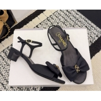 Perfect Chanel Grosgrain Heel Sandals 3.5cm with Bow G46813 Black2 2026