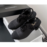 Buy Luxury Chanel Silk Satin & Grosgrain Slingbacks Pump 7.5cm G46828 Black 2026