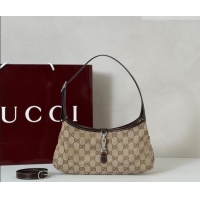 Buy Discount Gucci Jackie Slim small shoulder bag in GG Canvas 863137 Sand Beige/Brown 2026