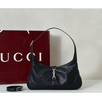 Best Price Gucci Jackie Slim small shoulder bag in Glossy Grainy Leather 863137 Black 2026