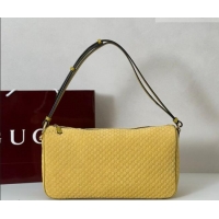 Best Price Gucci Half Horsebit large shoulder bag in GG Suede 862530 Yellow 2026