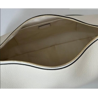 Top Quality Gucci Half Horsebit large shoulder bag in Grainy Leather 862530 White 2026