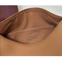 Best Quality Gucci Half Horsebit large shoulder bag in Grainy Leather 862530 Brown 2026