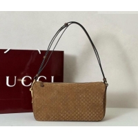 Best Product Gucci Half Horsebit medium shoulder bag in GG Suede 860787 Brown 2026