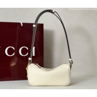 Super Quality Gucci Half Horsebit mini shoulder bag in Grainy Leather 860784 White 2026