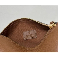 Top Quality Gucci Half Horsebit mini shoulder bag in Grainy Leather 860784 Brown 2026