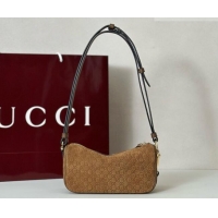 Best Price Gucci Half Horsebit mini shoulder bag in GG Suede 860784 Brown 2026