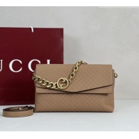 Grade Design Gucci Medium shoulder bag with chain in GG Leather 857622 Light Brown 2026