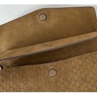 Best Grade Gucci Medium shoulder bag with chain in GG Suede 857622 Brown 2026