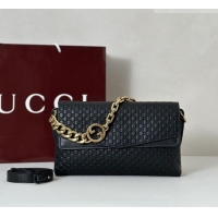 Best Price Gucci Medium shoulder bag with chain in GG Leather 857622 Black 2026