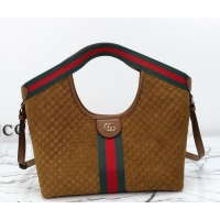 Grade Quality Gucci Giglio Small Tote Bag in GG Suede 860845 Brown 2026