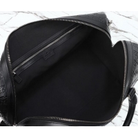 Buy Fashionable Gucci Men's GG Leather Emblem medium duffle bag 850220 Black 2026