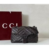 Inexpensive Gucci GG Marmont Leather small shoulder bag 855371 Dark Brown 2026