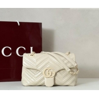 Best Quality Gucci GG Marmont Leather small shoulder bag 855371 Ivory White 2026