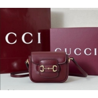 Buy Discount Gucci Horsebit 1955 Leather Micro Bag 851620 Ancora Red 2026