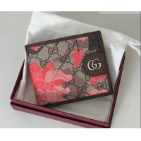 Trendy Design Gucci Bi-fold Wallet in Camouflage GG Fabric 834271 Pink/Red 2026