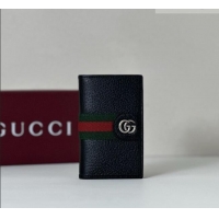 Top Grade Gucci Long Card Case in 834691 Black Leather 2026