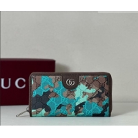 Market Sells Gucci Zip-around Wallet in Camouflage GG Fabric 834694 Blue 2026