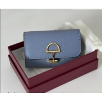 Top Design Gucci Softbit Leather card case with Half Horsebit 828148 Light Blue 2026