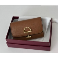 Top Design Gucci Softbit Leather card case with Half Horsebit 828148 Brown 2026