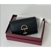 Affordable Price Gucci Softbit Leather card case with Half Horsebit 828148 Black 2026