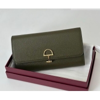 Best Quality Gucci Softbit Leather Continental Wallet with Half Horsebit 828147 Dark Green 2026