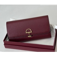 Famous Brand Gucci Softbit Leather Continental Wallet with Half Horsebit 828147 Dark Burgundy 2026