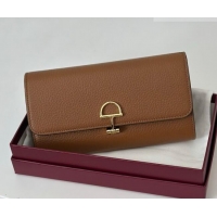 Best Quality Gucci Softbit Leather Continental Wallet with Half Horsebit 828147 Brown 2026