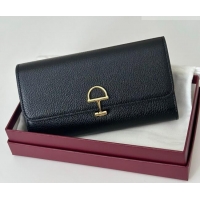 Luxury Cheap Gucci Softbit Leather Continental Wallet with Half Horsebit 828147 Black 2026