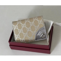 Buy Fashionable Gucci GG Canvas Emblem Mini Wallet with Ring 820692 Silver 2026