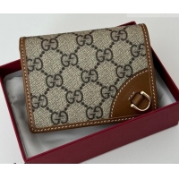 Trendy Design Gucci GG Canvas Emblem Mini Wallet with Ring 820692 Brown 2026