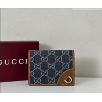 Shop Cheap Gucci GG Denim Emblem Mini Wallet with Ring 820692 Blue 2026