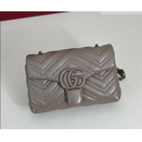 Top Quality Gucci GG Marmont Leather mini shoulder bag 856368 Grey 2026
