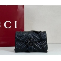Buy Discount Gucci GG Marmont Leather mini shoulder bag 856368 Black 2026