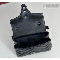 Buy Discount Gucci GG Marmont Leather mini shoulder bag 856368 Black 2026