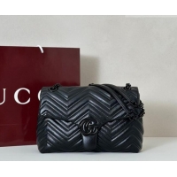 Grade Quality Gucci GG Marmont Leather medium shoulder bag 850676 Black 2026