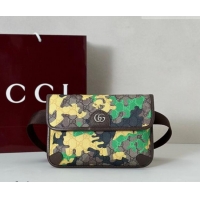 Buy Fashionable Gucci Men's Small belt bag in camouflage GG Fabric 752597 Green/Yellow 2026