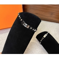 Most Popular Hermes Jumping High Flat Boots in Suede with Studded Kelly Buckle Strap Black 1220023 2026