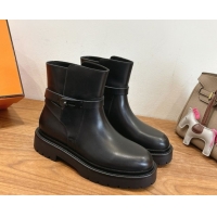 Luxury Cheap Hermes Jeff Ankle Boots in Calfskin Leather H252939 Black 2026