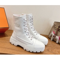 Charming Hermes Fresh Platform Ankle Boots in Calfskin Leather H242072 White 2026