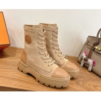 Good Product Hermes Fresh Platform Ankle Boots in Suede Leather H242072 Beige/Brown 2026