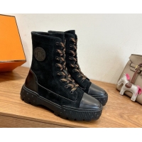 Pretty Style Hermes Fresh Platform Ankle Boots in Suede Leather H242072 Black 2026