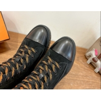 Pretty Style Hermes Fresh Platform Ankle Boots in Suede Leather H242072 Black 2026