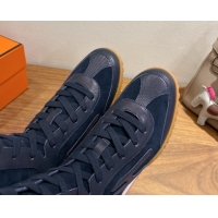 Grade Quality Hermes Suede and Calfskin Leather Sneaker Boots H122001 Dark Blue 2026
