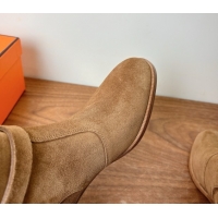 Luxury Discount Hermes Neo Heel Ankle Boots in Suede Taupe Brown 1222008 2026