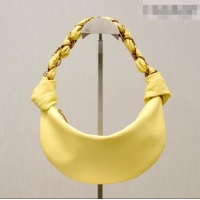 Well Crafted Saint Laurent Amalia Mini Hobo Bag in Calfskin Leather 862558 Lemon Yellow 2026
