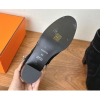 Luxury Hermes Neo Heel Ankle Boots in Suede Black 1222009 2026