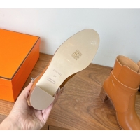 Cheap Price Hermes Neo Heel Ankle Boots in Calfskin Leather Brown 1222010 2026