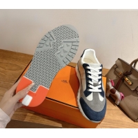 Buy Luxury Hermes Trail Sneakers in Calfskin and Suede White/Grey/Blue 1222011 2026